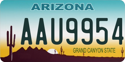 AZ license plate AAU9954