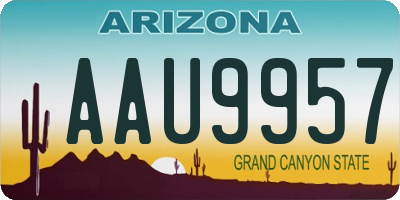 AZ license plate AAU9957
