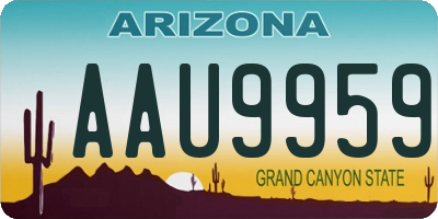 AZ license plate AAU9959