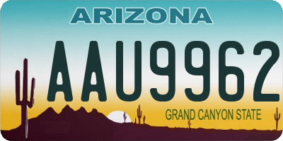 AZ license plate AAU9962