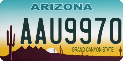 AZ license plate AAU9970