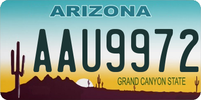 AZ license plate AAU9972