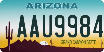 AZ license plate AAU9984
