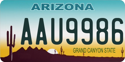 AZ license plate AAU9986