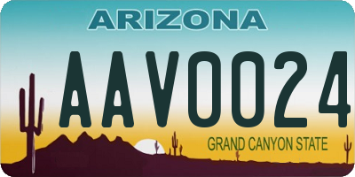 AZ license plate AAV0024