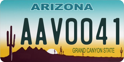 AZ license plate AAV0041