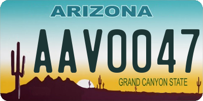 AZ license plate AAV0047