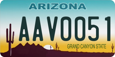 AZ license plate AAV0051