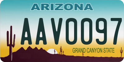 AZ license plate AAV0097