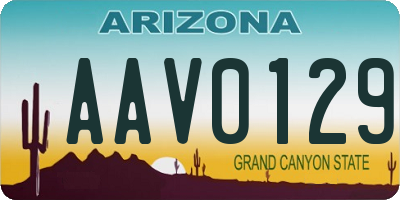 AZ license plate AAV0129