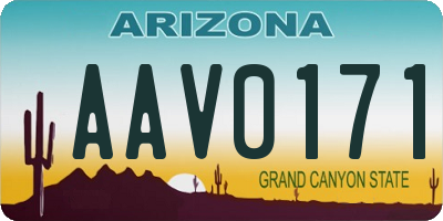 AZ license plate AAV0171