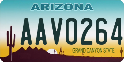 AZ license plate AAV0264