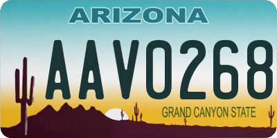 AZ license plate AAV0268