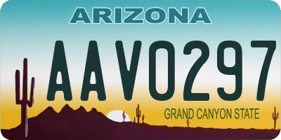 AZ license plate AAV0297