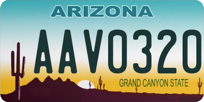 AZ license plate AAV0320