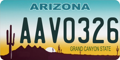 AZ license plate AAV0326