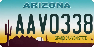 AZ license plate AAV0338