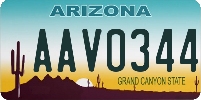 AZ license plate AAV0344