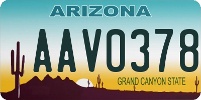 AZ license plate AAV0378