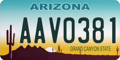 AZ license plate AAV0381