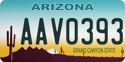 AZ license plate AAV0393