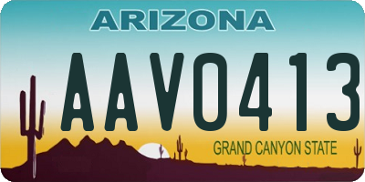 AZ license plate AAV0413