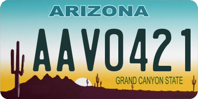 AZ license plate AAV0421