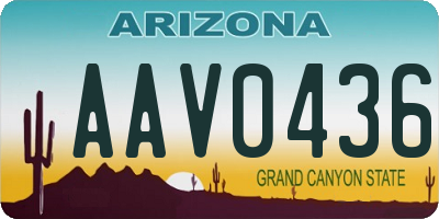 AZ license plate AAV0436