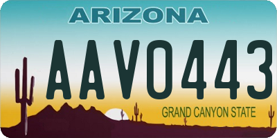 AZ license plate AAV0443