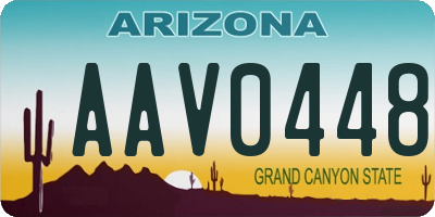 AZ license plate AAV0448