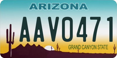 AZ license plate AAV0471