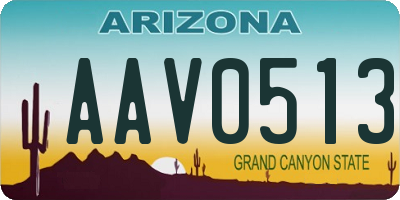 AZ license plate AAV0513