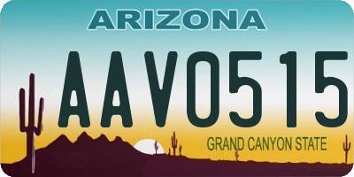 AZ license plate AAV0515