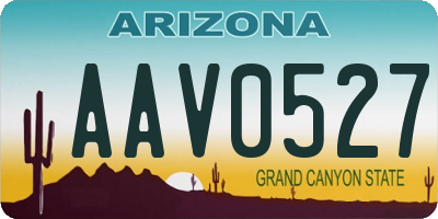 AZ license plate AAV0527