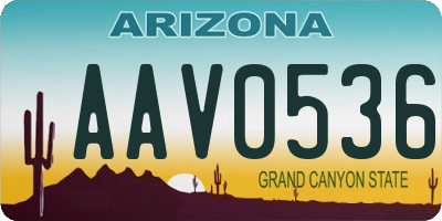 AZ license plate AAV0536