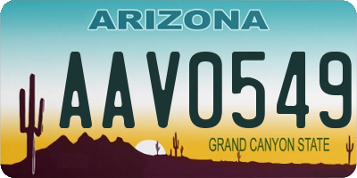 AZ license plate AAV0549