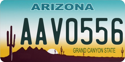 AZ license plate AAV0556