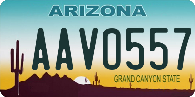 AZ license plate AAV0557