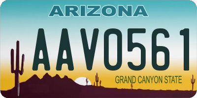 AZ license plate AAV0561