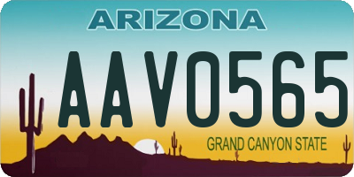 AZ license plate AAV0565