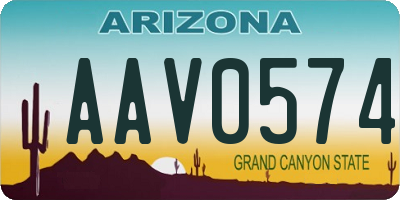 AZ license plate AAV0574