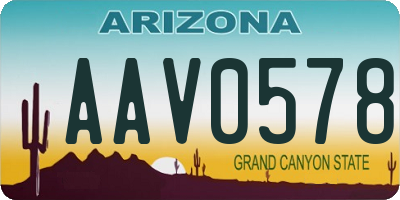 AZ license plate AAV0578