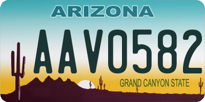 AZ license plate AAV0582