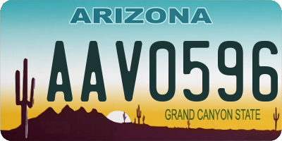 AZ license plate AAV0596