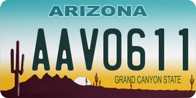 AZ license plate AAV0611