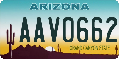 AZ license plate AAV0662
