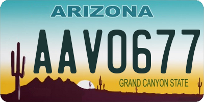 AZ license plate AAV0677