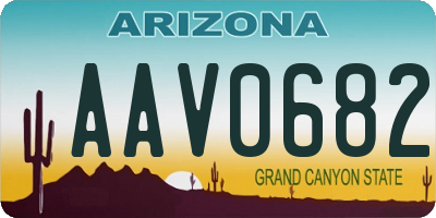 AZ license plate AAV0682