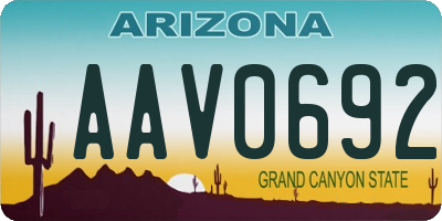 AZ license plate AAV0692
