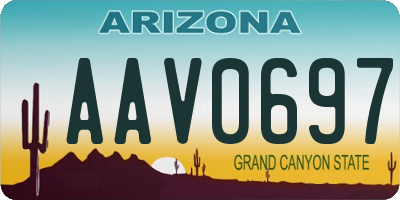 AZ license plate AAV0697